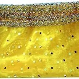 MUKUL TEXTILES YELLOW BINDI 01 Mata ki chunni YELLOW BINDI net dupatta for Puja, festival and traditional occasion-picture-22