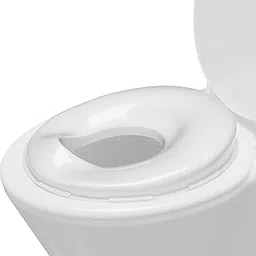 TechHark Baby Potty Training Toilet Seat For Boys And Girls Kids, Non-Slip With Splash Guard, Fits Round & Oval Toilets, Free Includes Storage Hook | Plastic (White), 1 Count-picture-20