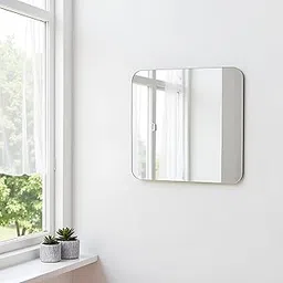 Self Adhesive Wall Square Sticker Mirror with Two Side Tapes 20L x 20W cm (Pack of 1)-picture-18