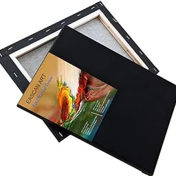 EASCAN ART Cotton Medium Grain Black Primed Stretched Canvas 10 Oz (Size 18" x 24", Pack of 2)-picture-37