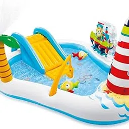 Family Playcenter for Kids, Childrens and Toddlers to Fun and Enjoyment in Backyard in Vacations, Having Inflatable Toys and Games with Multiple Designs (Fishing Fun Playcenter 57162)-picture-27