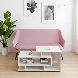 Woodwider Fabelio Modern Engineered Wood Coffee Table for Living Room | Multi-Tier Center Table with Storage Shelves | Contemporary Wooden Tea Table for Home Decor (White Finish)-image-27
