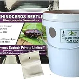 ACTIVE IPM Palm Trap + Rhinoceros Oryctes Pheromone Lure (Combo Pack of 4 Sets) Pest Control Tool for Rhinoceros Beetle Insect Adult Moths in Open Field Crops of Coconut, Arecanut, Date & Oil Palm-image-0