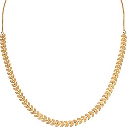 jfl Traditional One Gram Gold Plated Leaf Design Chain for Women & Girls,Valentine-picture-54