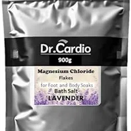Dr Cardio Natural Bath Salt | Dead Sea Salt Magnesium Chloride Flakes for Foot and Body Soaks | Replenish Magnesium Levels | Relaxing & Rejuvenating Muscles & Joints (900g, Lavender) image 1