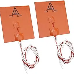 UJEAVETTE 2X 12V 120 * 120mm 120W Rubber Silicone Heating Pad for 3D Printer Heated Bed-image-50