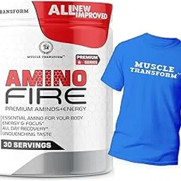 Muscle Transform Instantized BCAA Power Punch 2:1:1 Workout Energy Drink | Pre/Post Workout Supplement | Recovery | Muscle Protein Synthesis, BCAA with L-Glutamine [30, Orange] Free Gym T-Shirt-picture-28