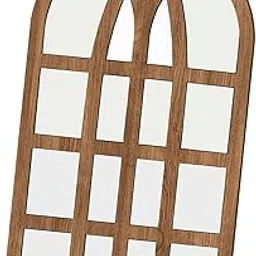 CALANDIS® Arched Window Pane Mirror Acrylic Wall Home Decor for Fireplace Kitchen Home Brown | Mirrors | Home Dacor-picture-36