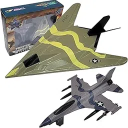 SHAKTISM Die-Cast Air Force Fighter Jet Toy with Pilot, Military Aircraft Model, Kids 3+-picture-46