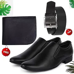 Aadab Trendy Formal Shoes/Party Shoes/Shoes Combo with Free Wallet & Belt for Men and Boys -P1940-picture-32