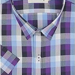 ghpc by Arihant Men's 100% Cotton Gingham Checks Half Sleeves Regular Fit Formal Shirt-picture-50