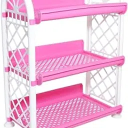 MORVI Spectra 3 Tier Plastic Multipurpose Storage Organizer-Easy to Fit, Wall Hanging Durable & Lightweight Rack for Kitchen, Bathroom,Kids & Office - Space-Saving Rack| Set of 1 | Pink-image-34