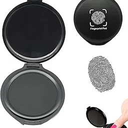 Black Stamp Pad, Stamp Pad, Black Thumbprint Ink Pad for Notary Supplies Portable Fingerprint Kit for Identification Security ID Fingerprint Cards Law Enforcement Fingerprint Stamp Ink Pad image 1