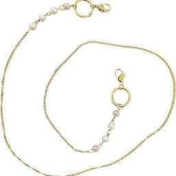 av fashion india Pearl Beads Face Mask Holder Strap Holder Cord Eyewear Necklace Retainer for Women Beaded Lanyard, Made in India, Holds Your Mask Around Your Neck 25" Long-picture-32