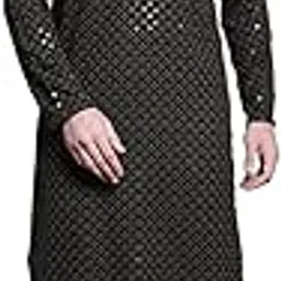 jompers Mens Sequin Embroidered Pure Cotton Kurta with Pyjamas-picture-24