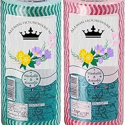 Non Woven Reusable Kitchen Towel, Tissue Roll - Pack of 2 (80 Pulls Per Roll, 160 Sheets) (2 Rolls (160 Pulls))-picture-52