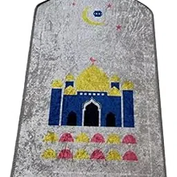 MYADDICTION Prayer Mat Soft Thick 50cmx90cm with Tassels Worship Kneel Travel Prayer Rug White-picture-32