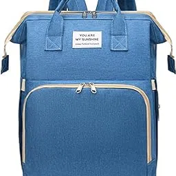 Yindella Foldable Mummy Bag with Baby Bed Bassinet | Diaper Bag | Backpack, Folding Crib, Travel, Foldable Infant Sleeper Nest for Girls and Boy, image 1