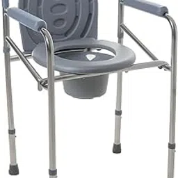 Elvito All-In-One Commode Chair with Wheels for Adults | Commode Chair With Wheels For Adults | Wheel Chair With Commode | Commode Chair Stainless Steel | Commode Chair For Toilet Adult With Wheels | Commode Chair For Old Age People | (With Out Wheels) image 1