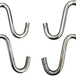 Nooks Stainless Steel W-Shaped Double Hook, Chrome Plated, 14 cm x 8.9 cm x 5.5 cm Havy Duty Hooks (12mm) Hanging for Jhula and Swing for Home and Garden (Pack of 10) (2)-picture-24
