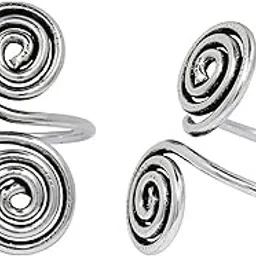 vama Antique Adjustable Oxidized Silver Toe Rings Leg Finger Ring Bichiya Metti Mettelu Jodvi Bichua Set For Women image 1