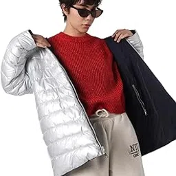 only Women Hooded Solid Reversible Puffer Jacket-picture-11