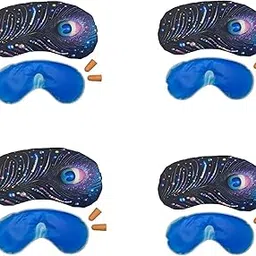Samtrish 3-Piece Eye Mask Set – Peacock Feather Sleep Mask, Cooling Gel Insert, Foam Earplugs – Adjustable Strap for Comfort. | Pack of 4-picture-21