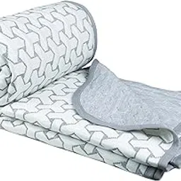 HOMEKART Super Soft Cotton Knitted Dohar|AC Quilt| Blanket for Single Bed (60 x 86 inches) |Lightweight Viscose Dohar - 250 GSM |Single - 150x220 cms, Grey & White-picture-17