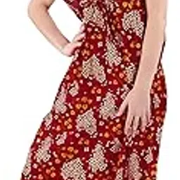 Women Cotton Printed Kaftan Maxi Nighty 7206-image-4