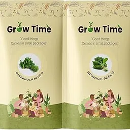 Growtime Vegetable Seeds Combo of Coriander & Spinach (25gm each, Pack of 2)-image-64