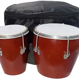 GT manufacturers Professional Two Piece Hand Made Wooden Bango Drum Set With Cover 03 (Brown)…-image-16