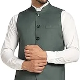 tahvo Men's Rayon Mandarin Collar Solid Ethnic Wear Nehru Jacket-picture-31