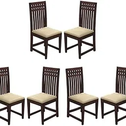 KHUDIWAL Sheesham Wood Dining Chairs Set of 6 for Dining Room Furniture || Solid Wood Chairs Set with Cushion for Living Room Home and Office - Walnut Finish-picture-28