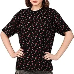 stories.label Oversized Cotton T-Shirts for Women in Loose Fit, Drop Shoulder Baggy Tops Tshirt for Girls (S-3XL)-picture-14