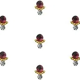 Comet Busters Maroon And Silver Stone Bindi (BIN905)(6mm)-image-37