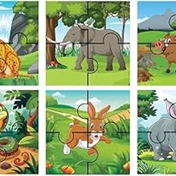Homecute Wooden Jigsaw Puzzle Game for Children & Kids, Wooden Puzzle for Kid's, Birthday Return Gifts for Kids, Learning & Education Toy 3-4 Years Kid’s- 4 Pieces Pack of 6 (Animals)-image-95