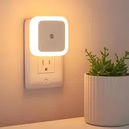 AUMIXX Night Lamp, Smart Dusk to Dawn Sensor, Plastic, Small, Art Deco Style, Matte Gold, Automatic LED Light, 0.5W Energy Saving, for Bedroom, Hallway, Bathroom-image-38