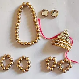 Krishna Laddu Gopal Thakur Ji Decoration Jewelry Sringar Set in size 0 (Royal Gold, X-Small)-picture-16