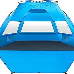 MIRUS Pop Up Beach Tent, Deluxe XL Sun Shade Shelter for 3-4 Person with UPF50+ Protection, Extendable Floor & 3 Ventilating Windows Carrying Bag Stakes and Guy Lines-picture-25