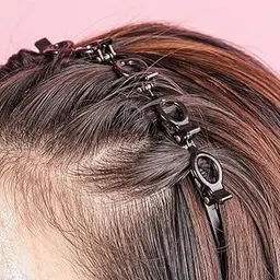 myynti Double Layer Twist Plait Headband Plastic Hair Clips Hair Pin for Women and Girls Hairstyle Hair Tools (Pack of 1, Black)-picture-15