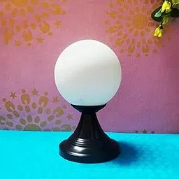 Elegant Globe Table Lamp with Black Base, Frosted White Glass Sphere, Modern Design for Home Decor, Ambient Lighting-image-59