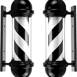 CALANDIS™ Barber Pole Light Sturdy Salon Open Sign Light for Outdoor Barbershop Indoor Black White | Salon & Spa Supplies | Salon & Spa Equipment-picture-47