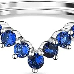 ornate jewels 925 Silver Blue Sapphire Adjustable Chevron Ring for Women and Girls | With Certificate of Authenticity & 925 Stamp | Life-time Warranty*-picture-48
