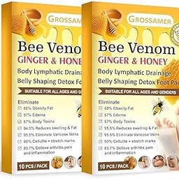 LA New Bee Venom Foot Patche Stress Relief Detox Patch Solution Ginger Belly Drainage Lymphatic Drainage, Cleansing Toxin Remover Foot Pads Deep Sleep Patch For Men & Women (1 Box 20 Patche)(Pack Of 2)-image-85