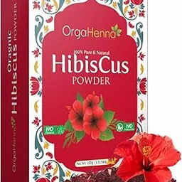 Orgahenna Hibiscus Powder for Hair, Face & Eating | 100% Organic Hibiscus Flower Powder | Natural Hair Growth & Skin Care | Gudhal Ka Phool for Hair Mask & Face Pack – 100g-image-3