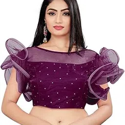 FASHIONZONE Floral Work Women Stitched Free Size Readymade Blouse-picture-23