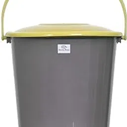 Heart Home Plastic Pedal Dustbin/Wastebin With Handle, 10 Liter (Grey & Green)-47HH0965-picture-34