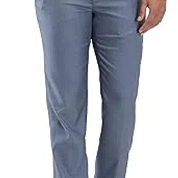 park avenue Men's Mid Rise Regular Fit Solid Pattern Poly Viscose Blend Flat Front Formal Trouser-picture-54