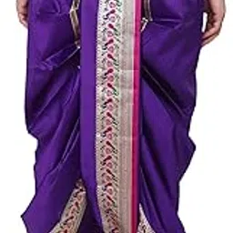 rameshwaram fabrics Elastic Waist Silk Readymade Dhoti for Men with Pocket - Marriage, Wedding, Festival, Paithani Dhoti Set-picture-27