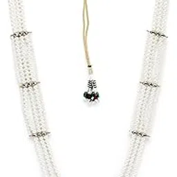 karatcart Gold Plated Pearl Maharaja Haar Groom Necklace for Men-picture-18